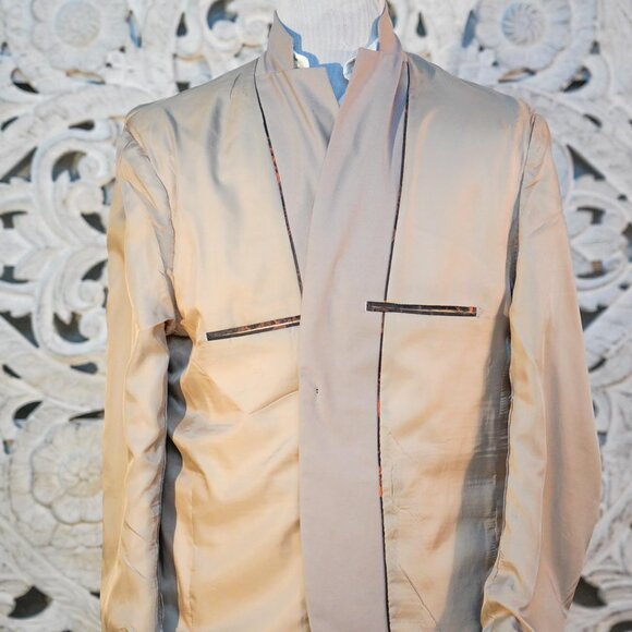 Men’s Beige Blazer Jacket - Size 46 (Large/XL), Modern Fit, Single Breasted - Picture 7 of 10